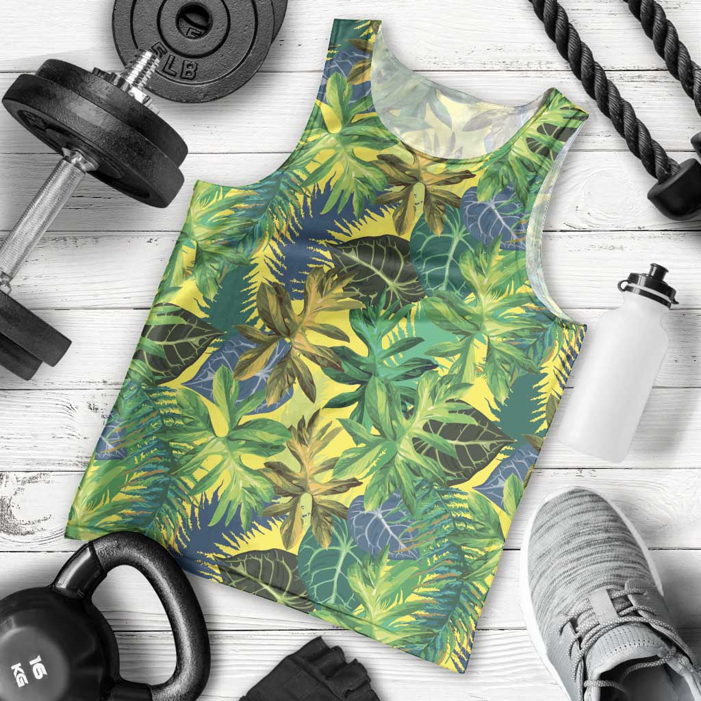 Hawaii Summer Tropical Leaves Men Tank Top - Polynesian Pride