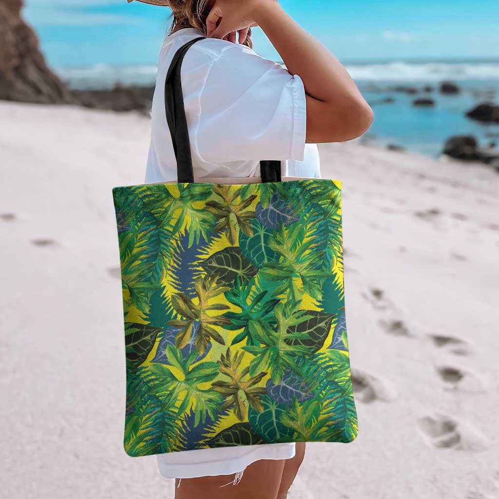 Hawaii Summer Tropical Leaves Tote Bag - Polynesian Pride