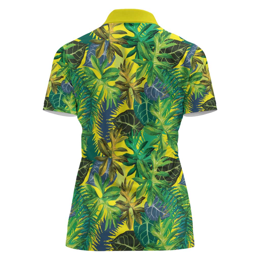 Hawaii Summer Tropical Leaves Women Polo Shirt - Polynesian Pride