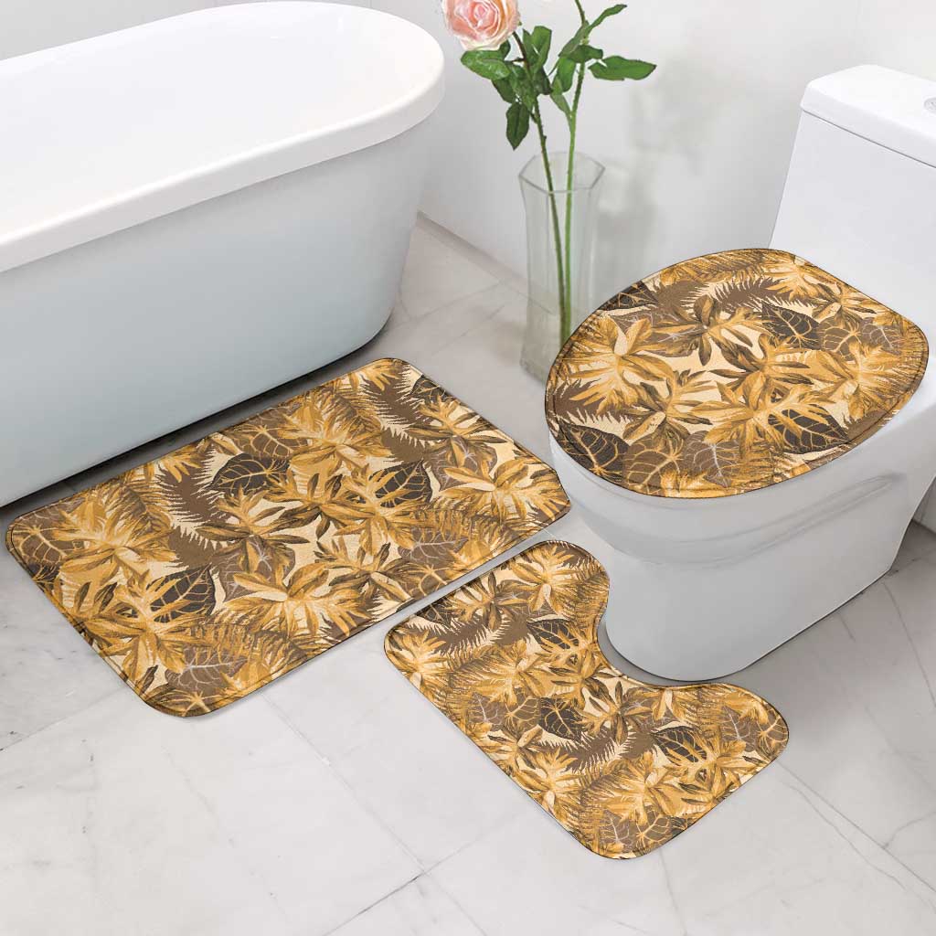 Hawaii Gold Tropical Leaves Bathroom Set - Polynesian Pride
