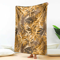 Hawaii Gold Tropical Leaves Blanket - Polynesian Pride