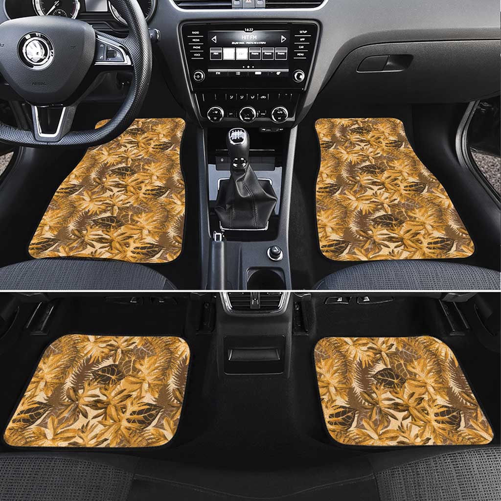 Hawaii Gold Tropical Leaves Car Mats - Polynesian Pride