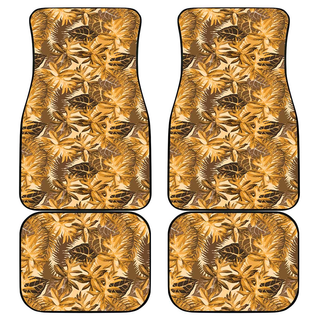 Hawaii Gold Tropical Leaves Car Mats - Polynesian Pride