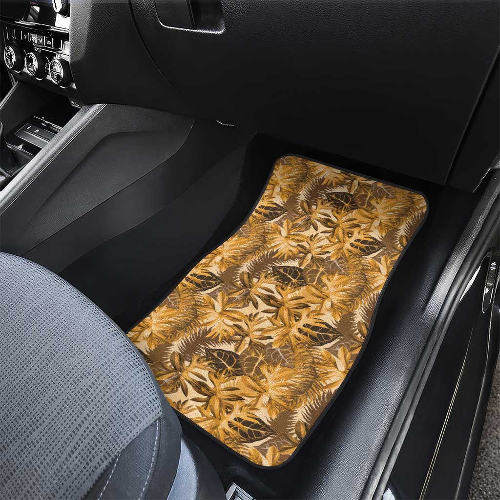 Hawaii Gold Tropical Leaves Car Mats - Polynesian Pride