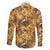 Hawaii Gold Tropical Leaves Family Matching Long Sleeve Bodycon Dress and Hawaiian Shirt - Polynesian Pride