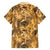 Hawaii Gold Tropical Leaves Family Matching Short Sleeve Bodycon Dress and Hawaiian Shirt - Polynesian Pride