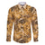 Hawaii Gold Tropical Leaves Family Matching Short Sleeve Bodycon Dress and Hawaiian Shirt - Polynesian Pride