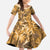 Hawaii Gold Tropical Leaves Family Matching Tank Maxi Dress and Hawaiian Shirt - Polynesian Pride