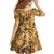 Hawaii Gold Tropical Leaves Family Matching Tank Maxi Dress and Hawaiian Shirt - Polynesian Pride