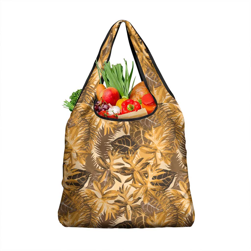 Hawaii Gold Tropical Leaves Grocery Bag - Polynesian Pride
