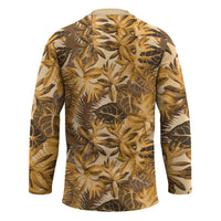 Hawaii Gold Tropical Leaves Hockey Jersey - Polynesian Pride