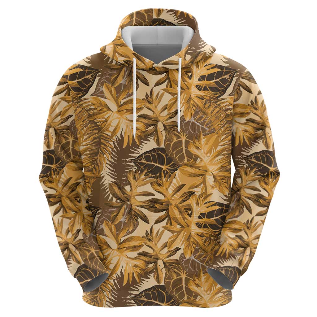 Hawaii Gold Tropical Leaves Hoodie - Polynesian Pride