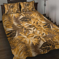 Hawaii Gold Tropical Leaves Quilt Bed Set - Polynesian Pride