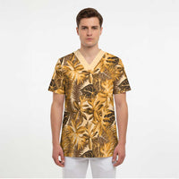 Hawaii Gold Tropical Leaves Scrub Top LT01 - Polynesian Pride