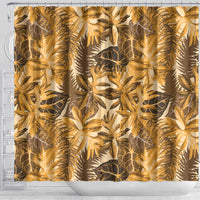 Hawaii Gold Tropical Leaves Shower Curtain - Polynesian Pride