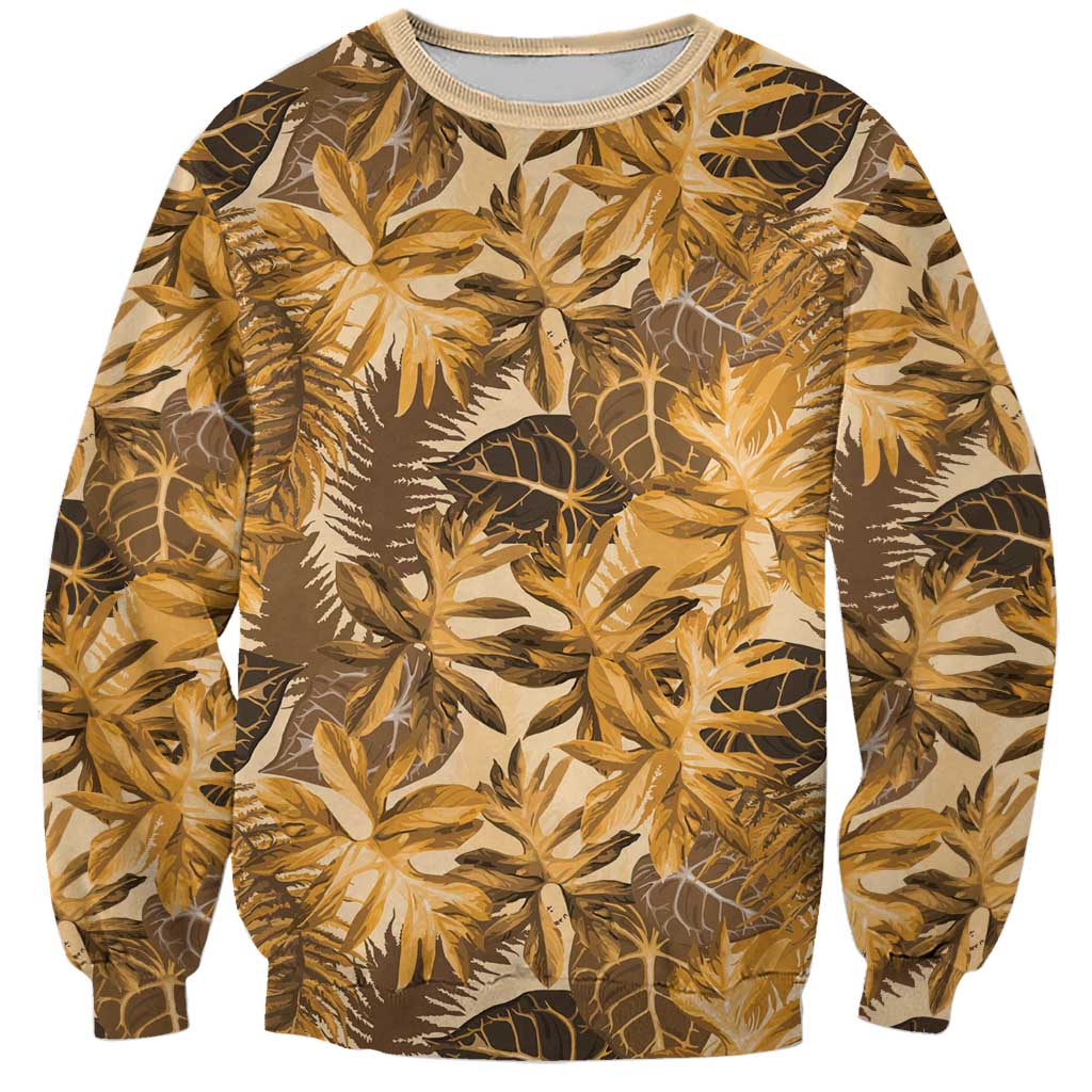 Hawaii Gold Tropical Leaves Sweatshirt - Polynesian Pride