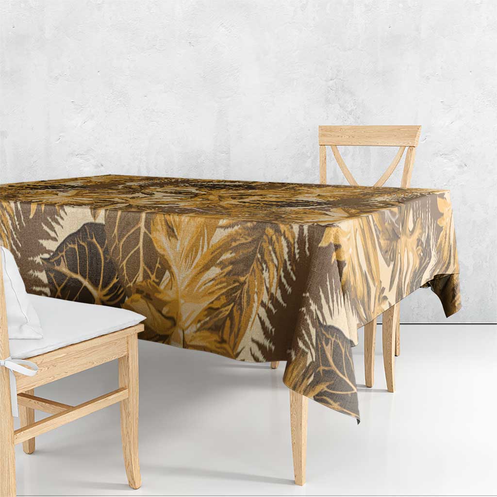Hawaii Gold Tropical Leaves Tablecloth - Polynesian Pride