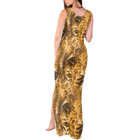 Hawaii Gold Tropical Leaves Tank Maxi Dress - Polynesian Pride