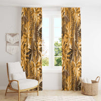 Hawaii Gold Tropical Leaves Window Curtain - Polynesian Pride