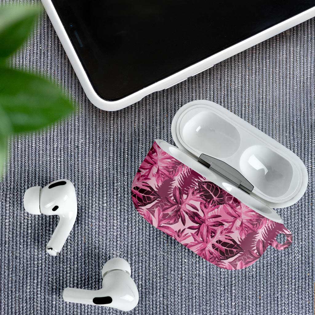 Hawaii Pink Tropical Leaves AirPods Case - Polynesian Pride