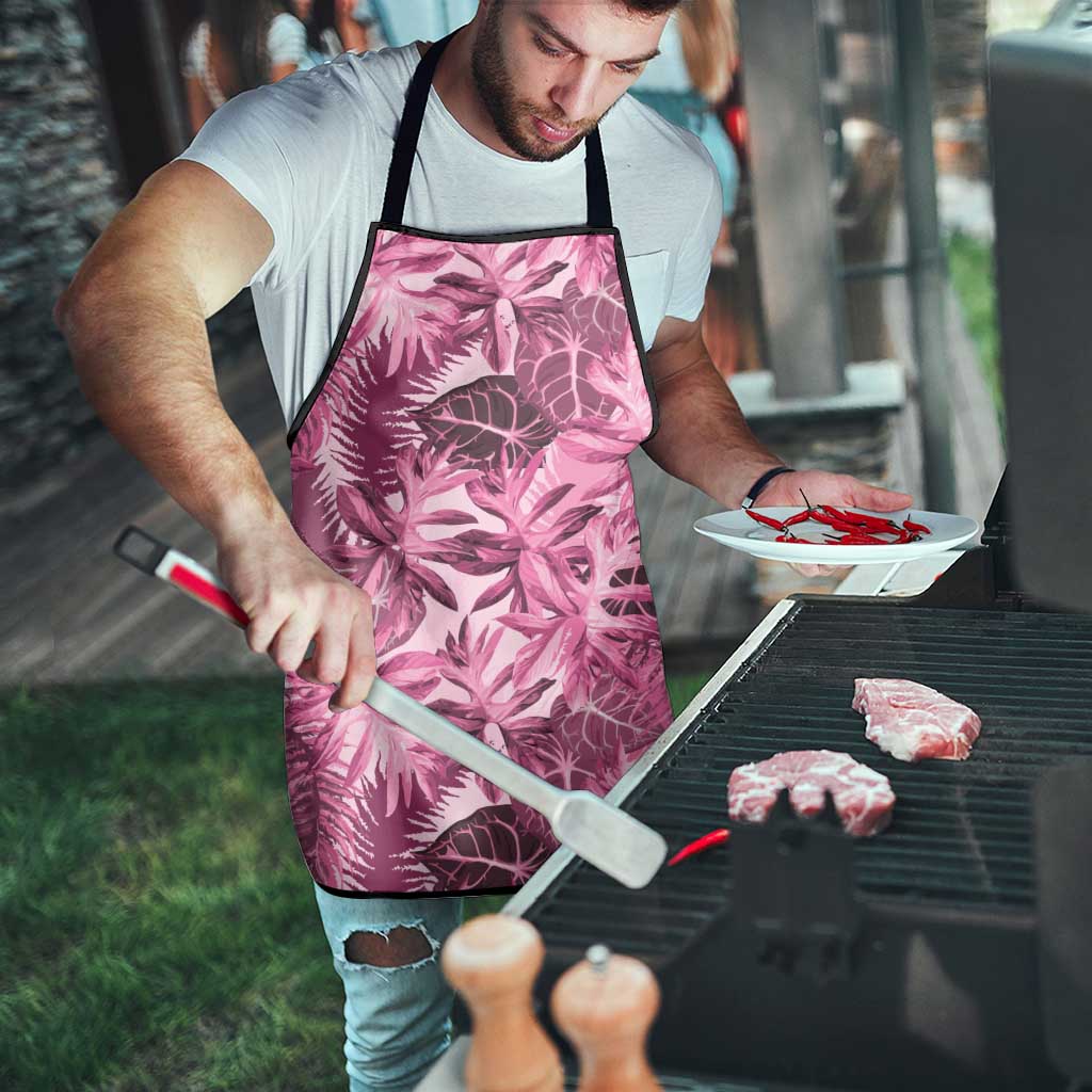 Hawaii Pink Tropical Leaves Apron - Polynesian Pride