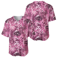 Hawaii Pink Tropical Leaves Baseball Jersey - Polynesian Pride
