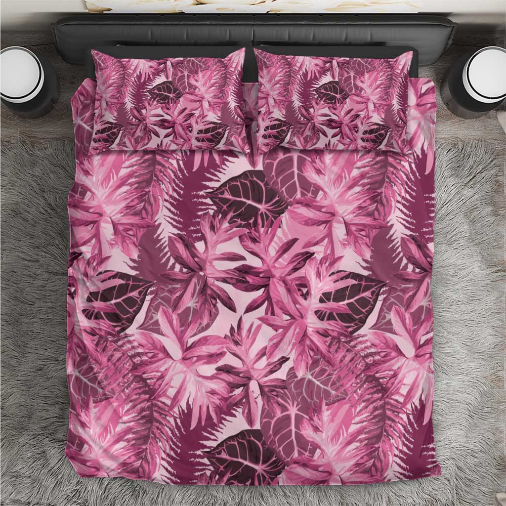 Hawaii Pink Tropical Leaves Bedding Set - Polynesian Pride