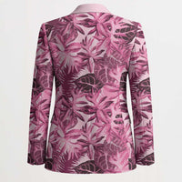 Hawaii Pink Tropical Leaves Blazer - Polynesian Pride