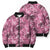 Hawaii Pink Tropical Leaves Bomber Puffer Jacket - Polynesian Pride