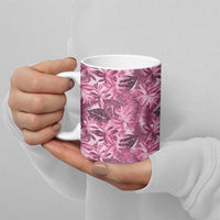 Hawaii Pink Tropical Leaves Ceramic Mug - Polynesian Pride