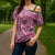 Hawaii Pink Tropical Leaves Cross Shoulder Shirt - Polynesian Pride