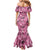 Hawaii Pink Tropical Leaves Family Matching Mermaid Dress and Hawaiian Shirt - Polynesian Pride