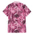 Hawaii Pink Tropical Leaves Family Matching Short Sleeve Bodycon Dress and Hawaiian Shirt - Polynesian Pride
