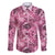 Hawaii Pink Tropical Leaves Family Matching Short Sleeve Bodycon Dress and Hawaiian Shirt - Polynesian Pride