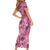 Hawaii Pink Tropical Leaves Family Matching Short Sleeve Bodycon Dress and Hawaiian Shirt - Polynesian Pride