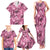 Hawaii Pink Tropical Leaves Family Matching Tank Maxi Dress and Hawaiian Shirt - Polynesian Pride