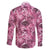 Hawaii Pink Tropical Leaves Family Matching Tank Maxi Dress and Hawaiian Shirt - Polynesian Pride