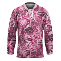 Hawaii Pink Tropical Leaves Hockey Jersey - Polynesian Pride