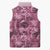 Hawaii Pink Tropical Leaves Sleeveless Puffer Jacket - Polynesian Pride