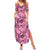 Hawaii Pink Tropical Leaves Summer Maxi Dress - Polynesian Pride