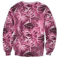 Hawaii Pink Tropical Leaves Sweatshirt - Polynesian Pride