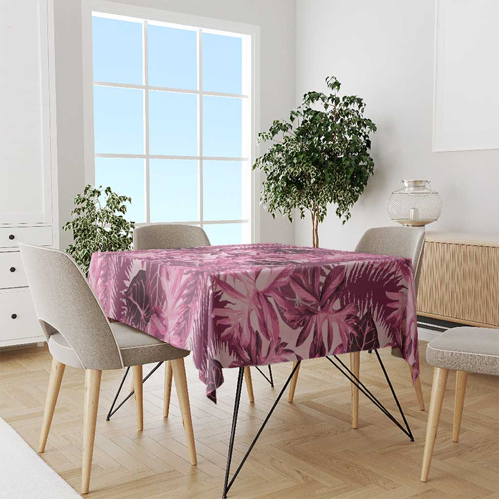 Hawaii Pink Tropical Leaves Tablecloth - Polynesian Pride