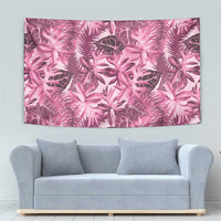Hawaii Pink Tropical Leaves Tapestry - Polynesian Pride