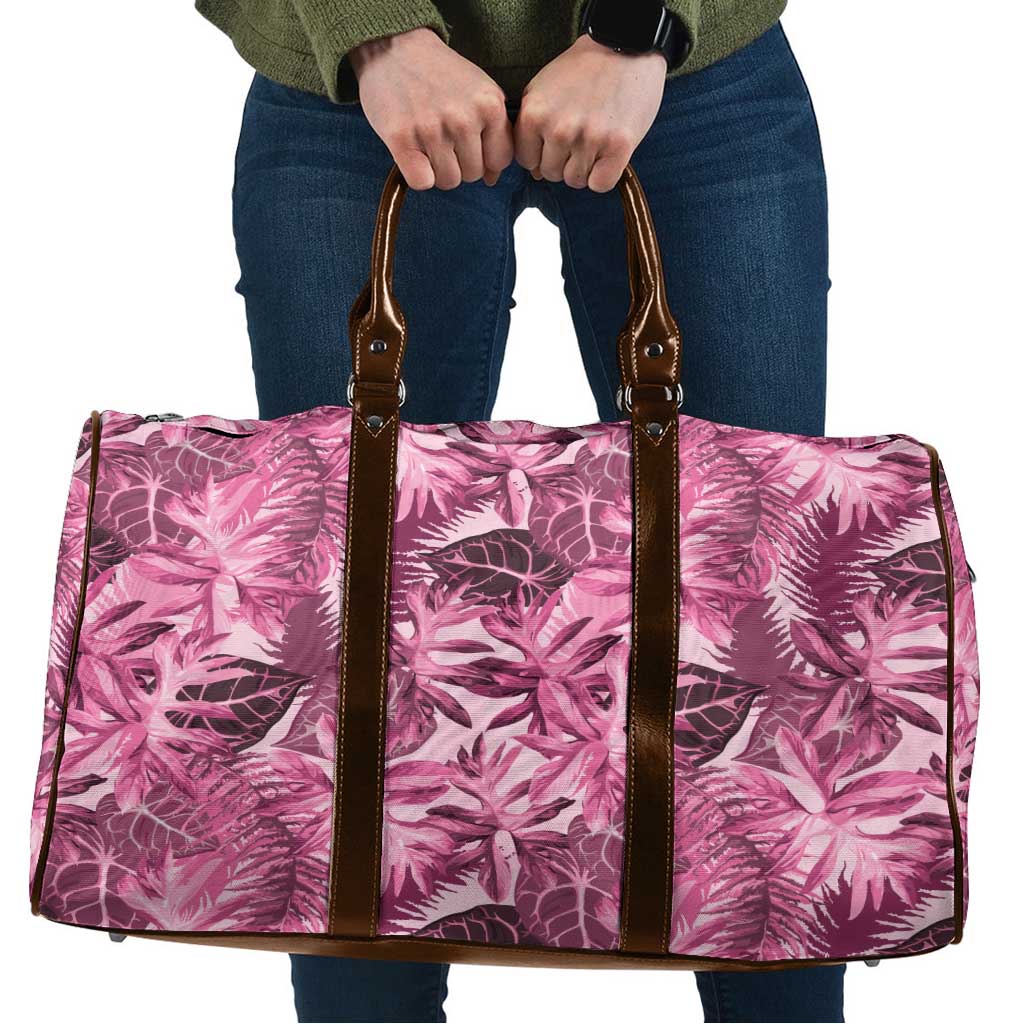 Hawaii Pink Tropical Leaves Travel Bag - Polynesian Pride
