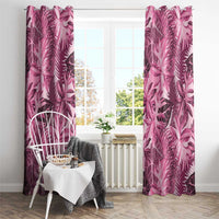 Hawaii Pink Tropical Leaves Window Curtain - Polynesian Pride