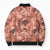 Hawaii Red Brown Tropical Leaves Bomber Puffer Jacket - Polynesian Pride