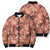 Hawaii Red Brown Tropical Leaves Bomber Puffer Jacket - Polynesian Pride