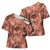 Hawaii Red Brown Tropical Leaves Cross Shoulder Shirt - Polynesian Pride