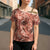 Hawaii Red Brown Tropical Leaves Cross Shoulder Shirt - Polynesian Pride