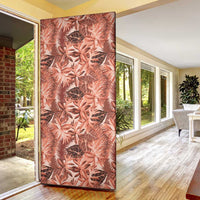 Hawaii Red Brown Tropical Leaves Door Cover - Polynesian Pride